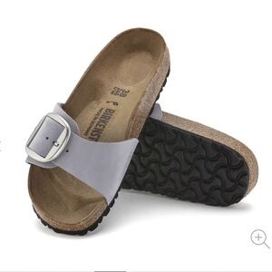 BIRKENSTOCKS Madrid Big Buckle 
Nubuck Leather. COLOR Purple Fog. Size 37